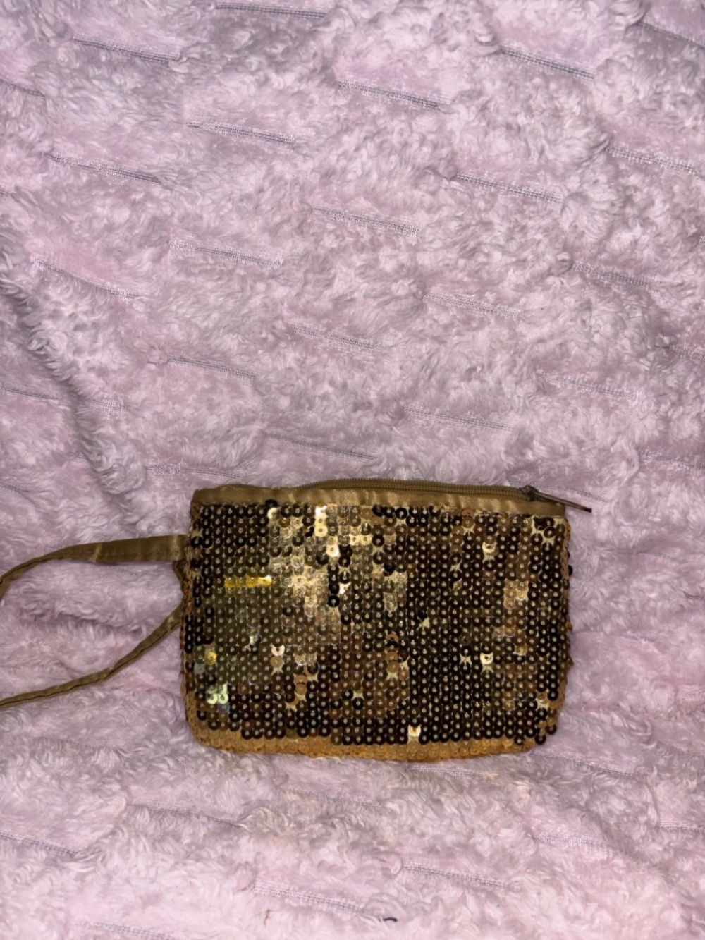 Candies Gold Sequin Wristlet Clutch - Elegant Evening Bag